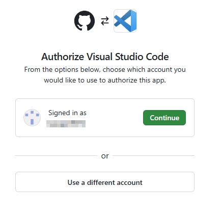 Authorize Visual Studio Code 選擇帳號授權
